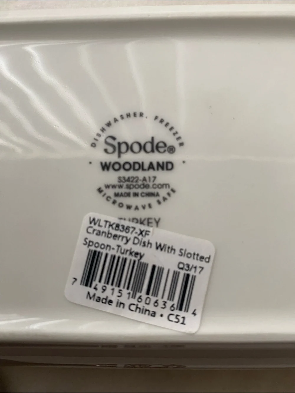 Spode Brown and Cream Turkey Serving Dish with Matching Slotted Spoon